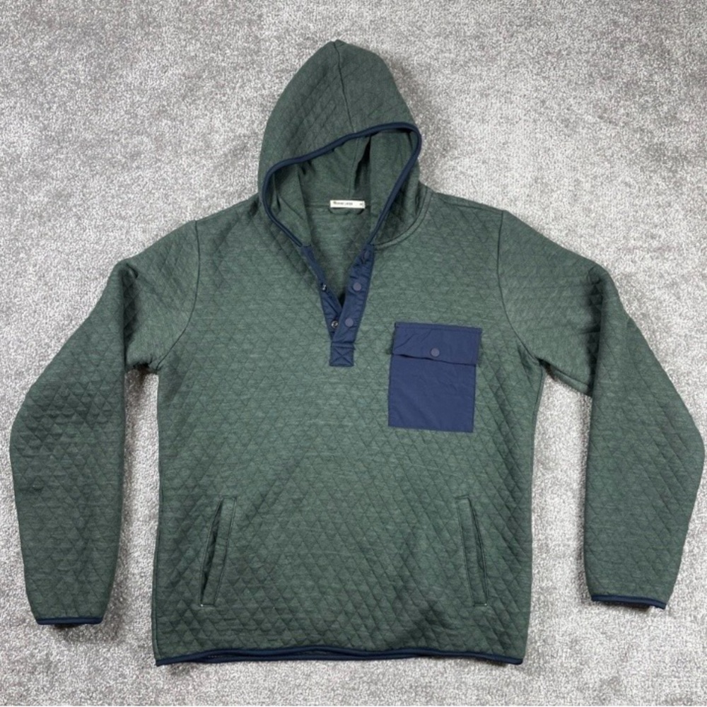 Marine Layer Hoodie Mens Medium Quilted 1/4 Snap Corbet